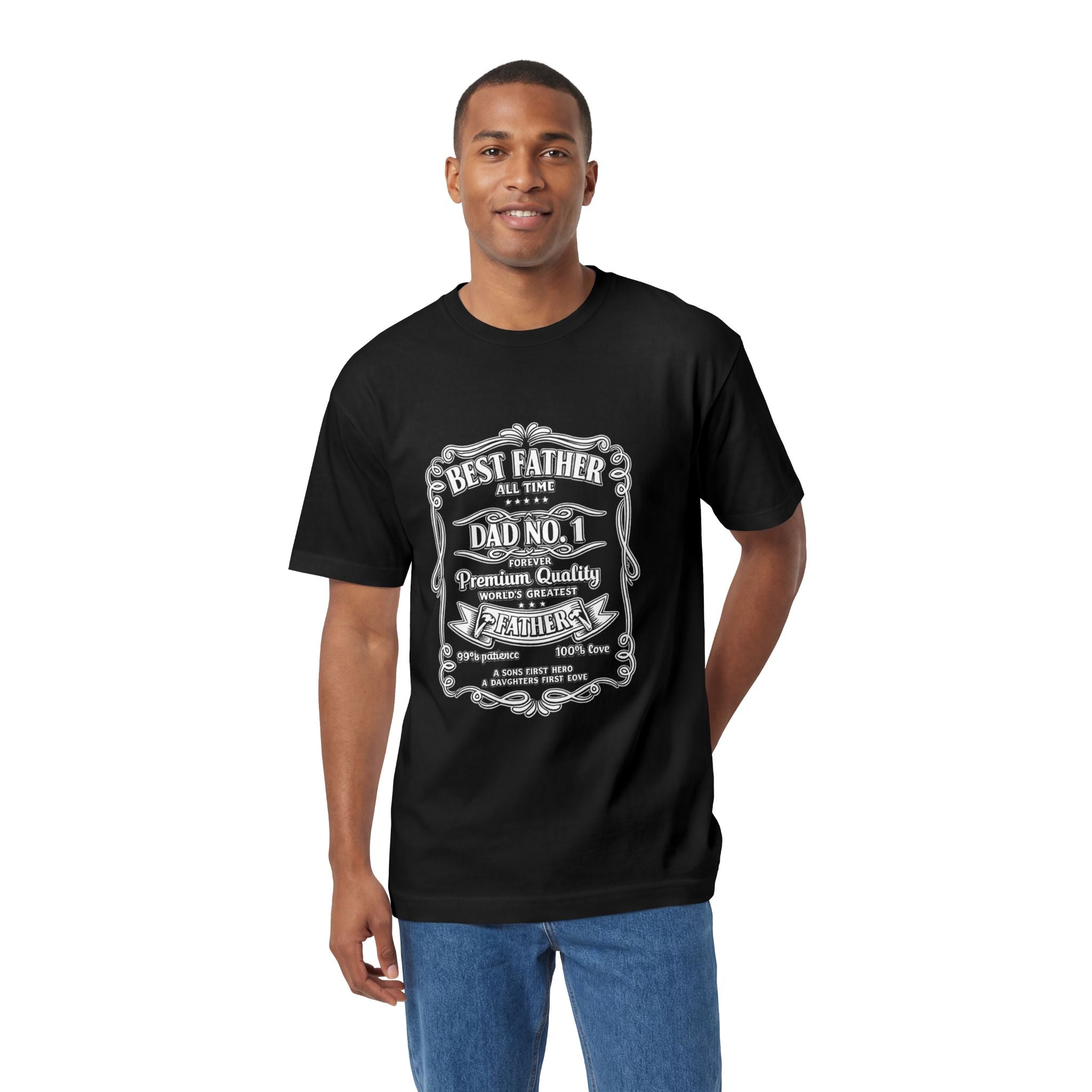 Best Father Dad No.1 T-Shirt — Father's Day Vintage Whiskey Label Tee
