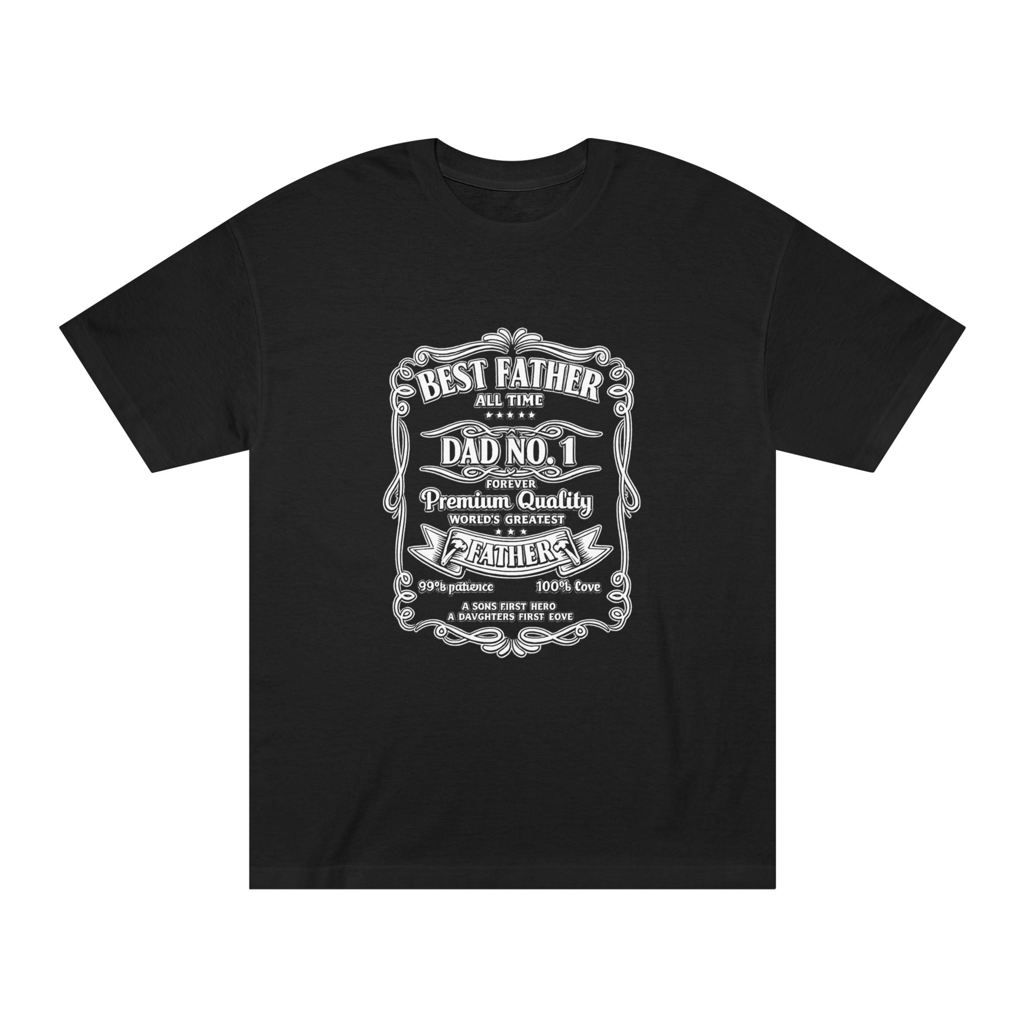 Best Father Dad No.1 T-Shirt — Father's Day Vintage Whiskey Label Tee
